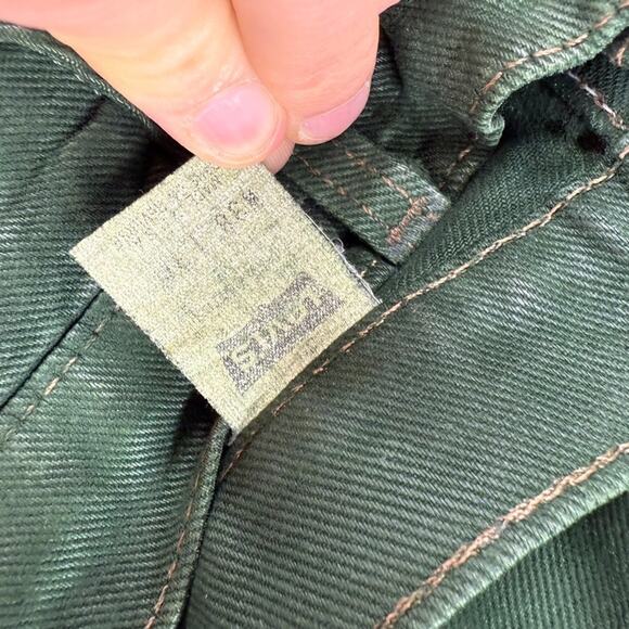 Vintage Levis Jeans FIts 37x30.5 Green 554 Baggy Loose Red Tab USA made Straight - Picture 13 of 14